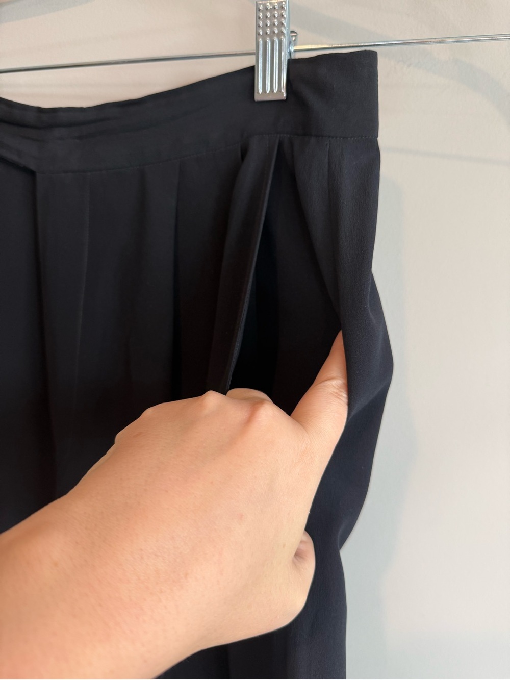 Ralph Lauren Black Wide-Leg Silk Trouser Pants US 6 / UK 10 - Picture 5 of 15